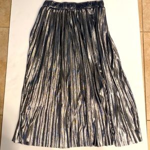 Molly Bracken Pleated silver long skirt size Large